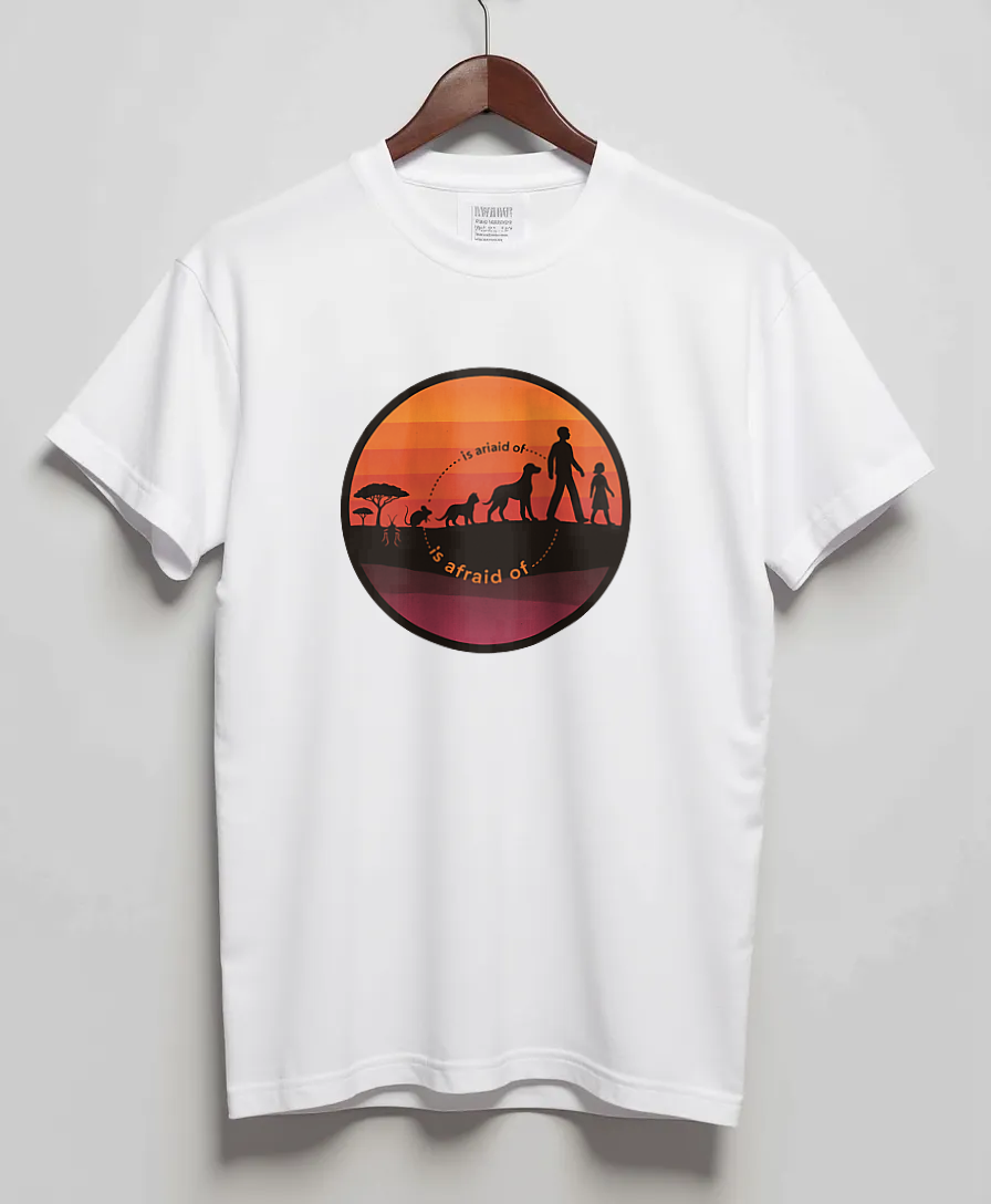 White T-Shirt with graphic Sunset Circle Life