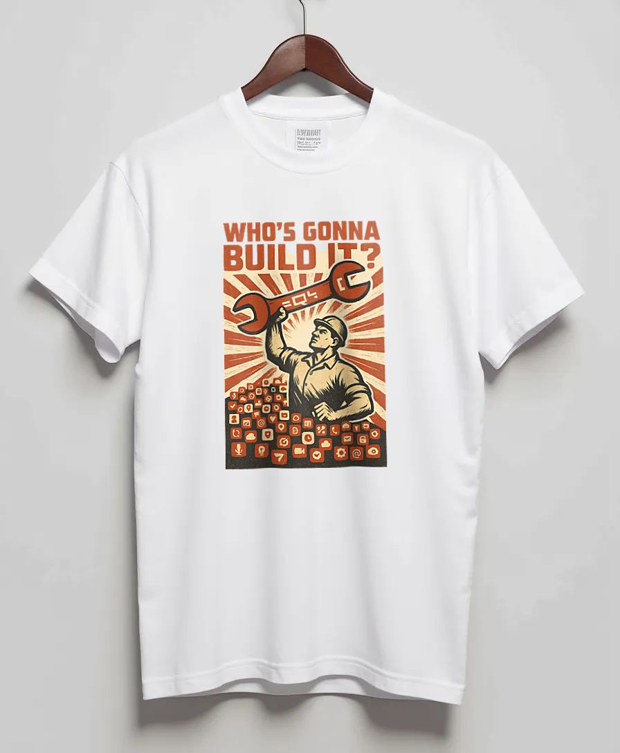 White T-Shirt with graphic Build It Propaganda