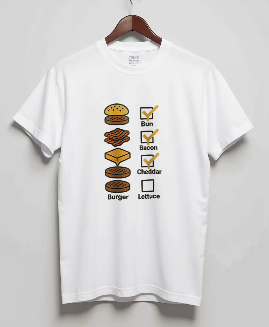 White T-Shirt with graphic Checklist: Nailed It