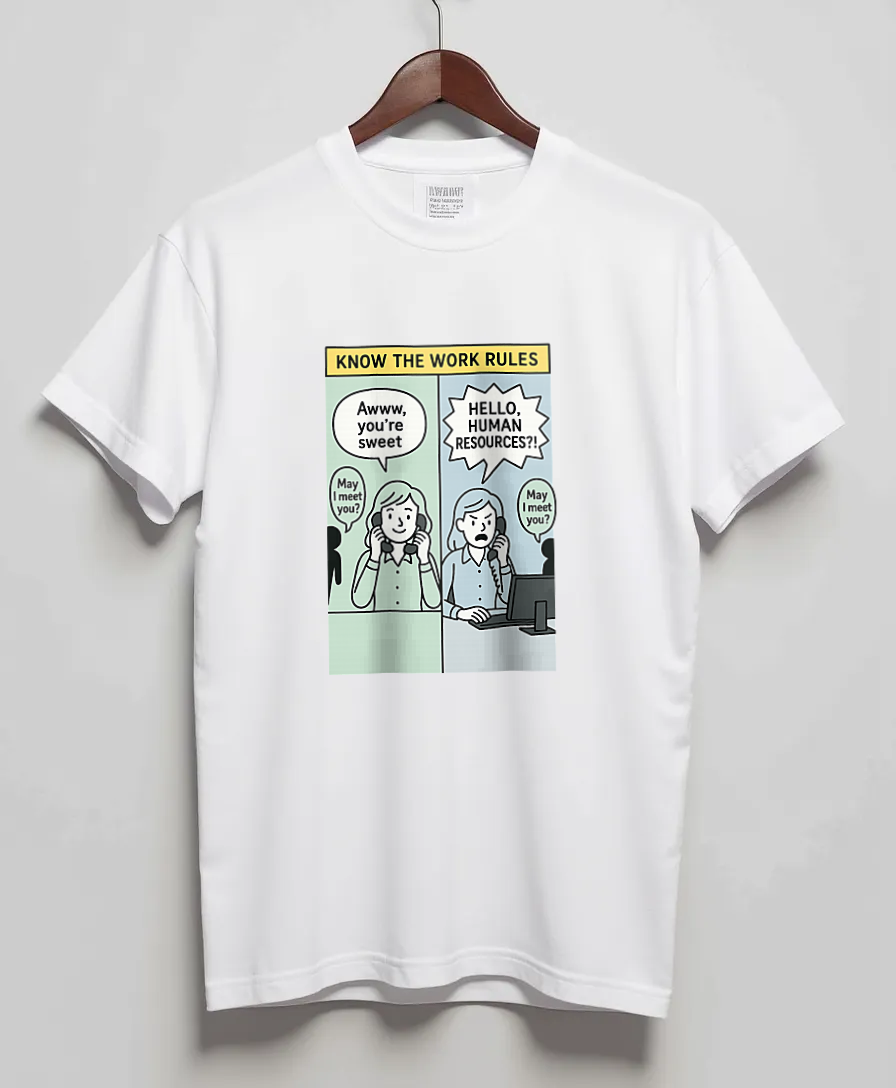 White T-Shirt with graphic HR Speed Dial