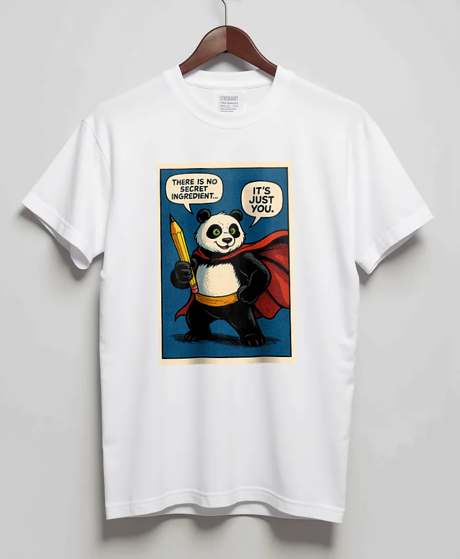 White T-Shirt with graphic Cape of Confidence