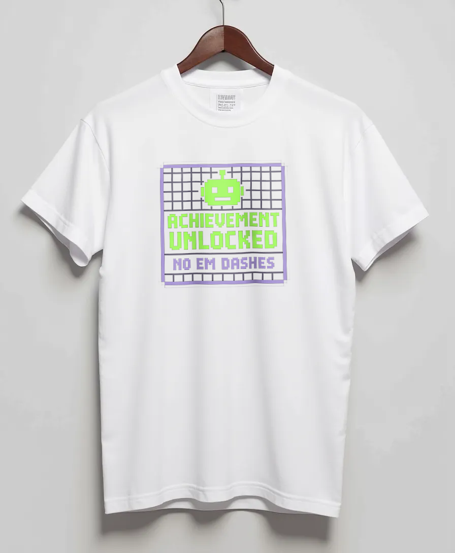 White T-Shirt with graphic Achievement Unlocked