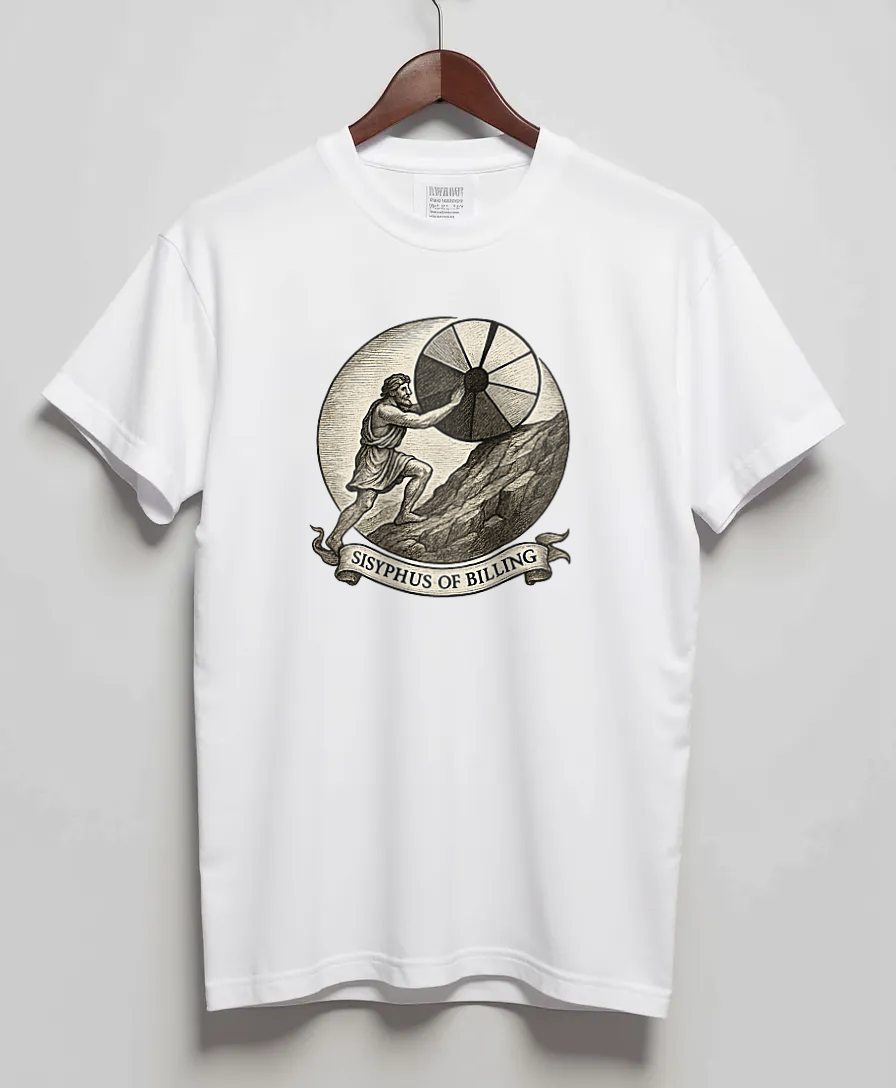 White T-Shirt with graphic Sisyphus of Billing