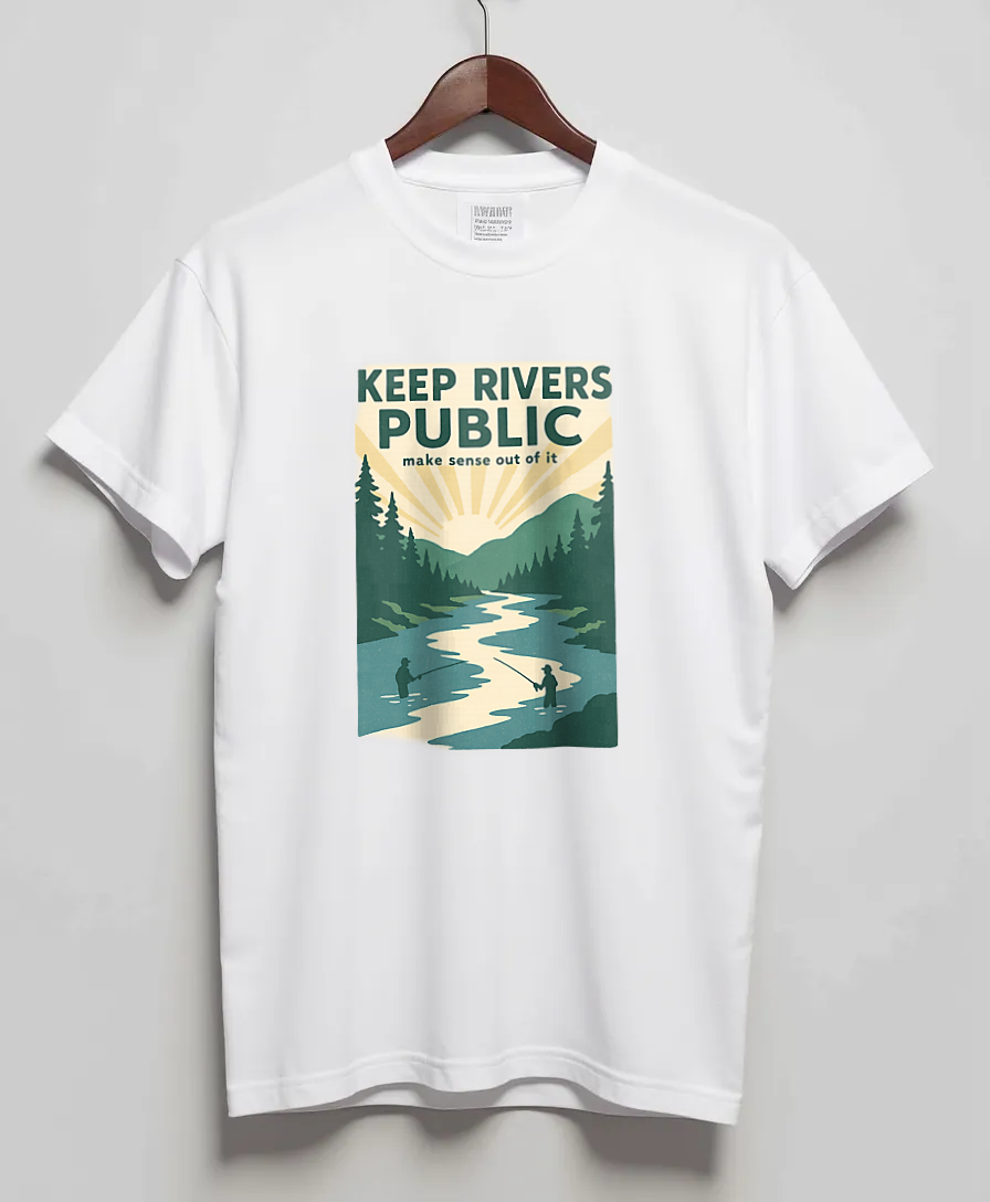 White T-Shirt with graphic Public Channel Poster