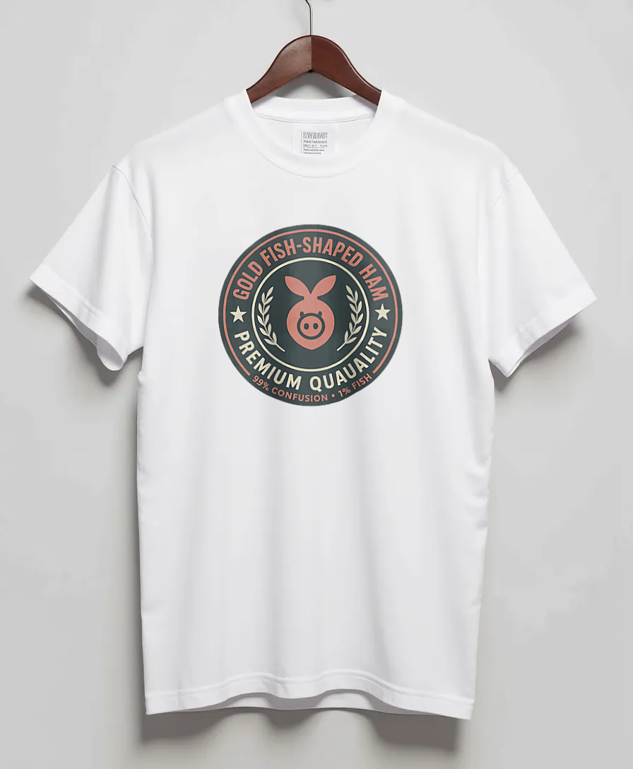 White T-Shirt with graphic Premium Confusion Seal