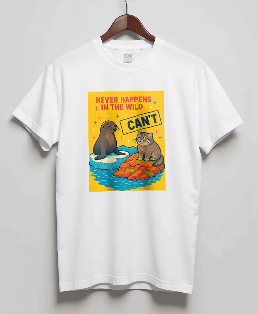 White T-Shirt with graphic Impossible Meet-Cute