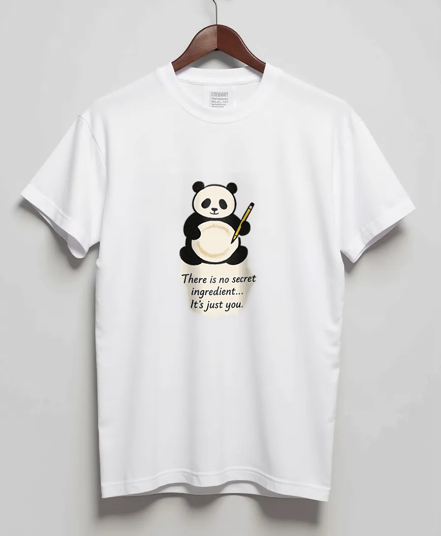 White T-Shirt with graphic Zen Brush Belly