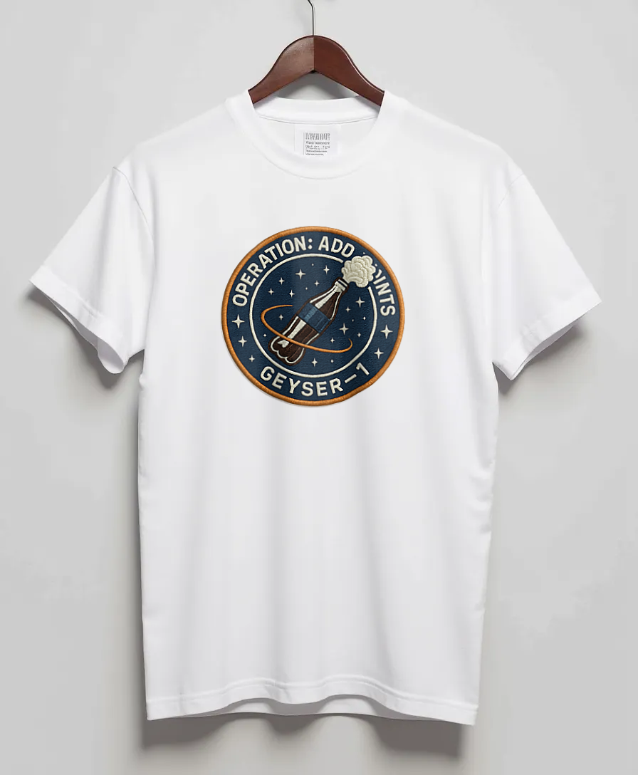 White T-Shirt with graphic Mission Geyser-1