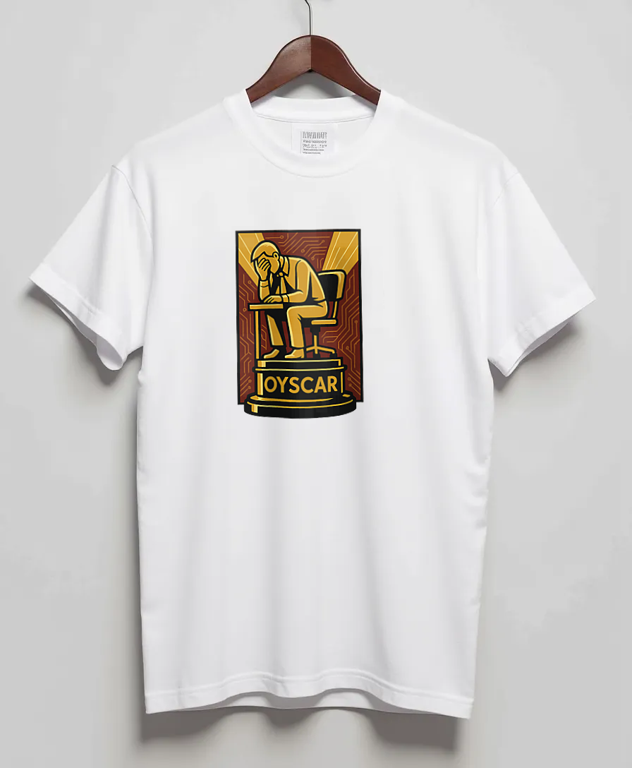 White T-Shirt with graphic Golden Facepalm