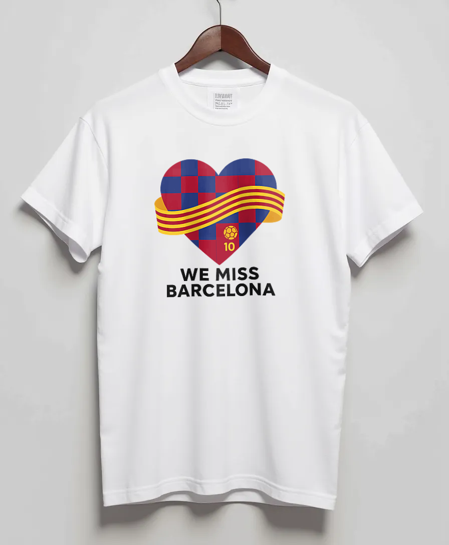 White T-Shirt with graphic Blaugrana Heart