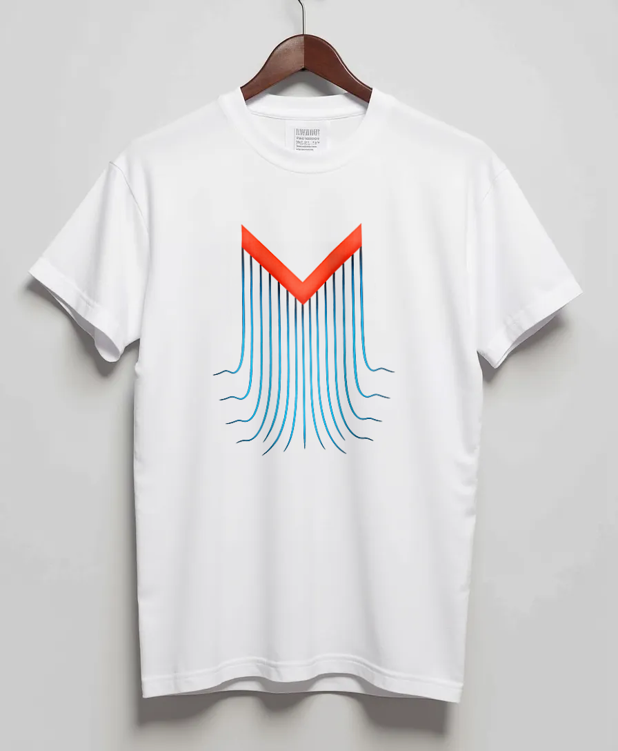 White T-Shirt with graphic Chevron Pulse