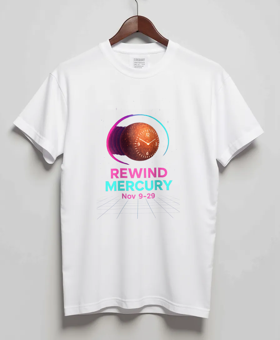 White T-Shirt with graphic Time Loop Neon