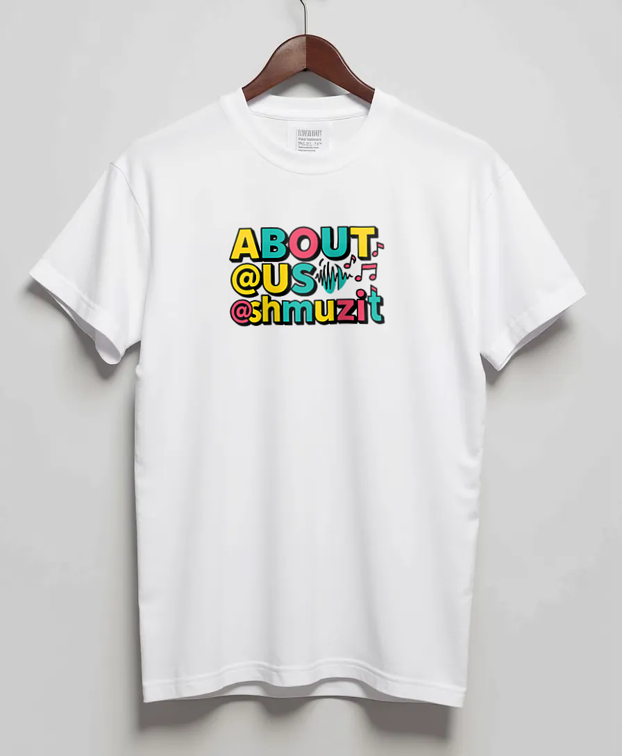 White T-Shirt with graphic Talk & Music