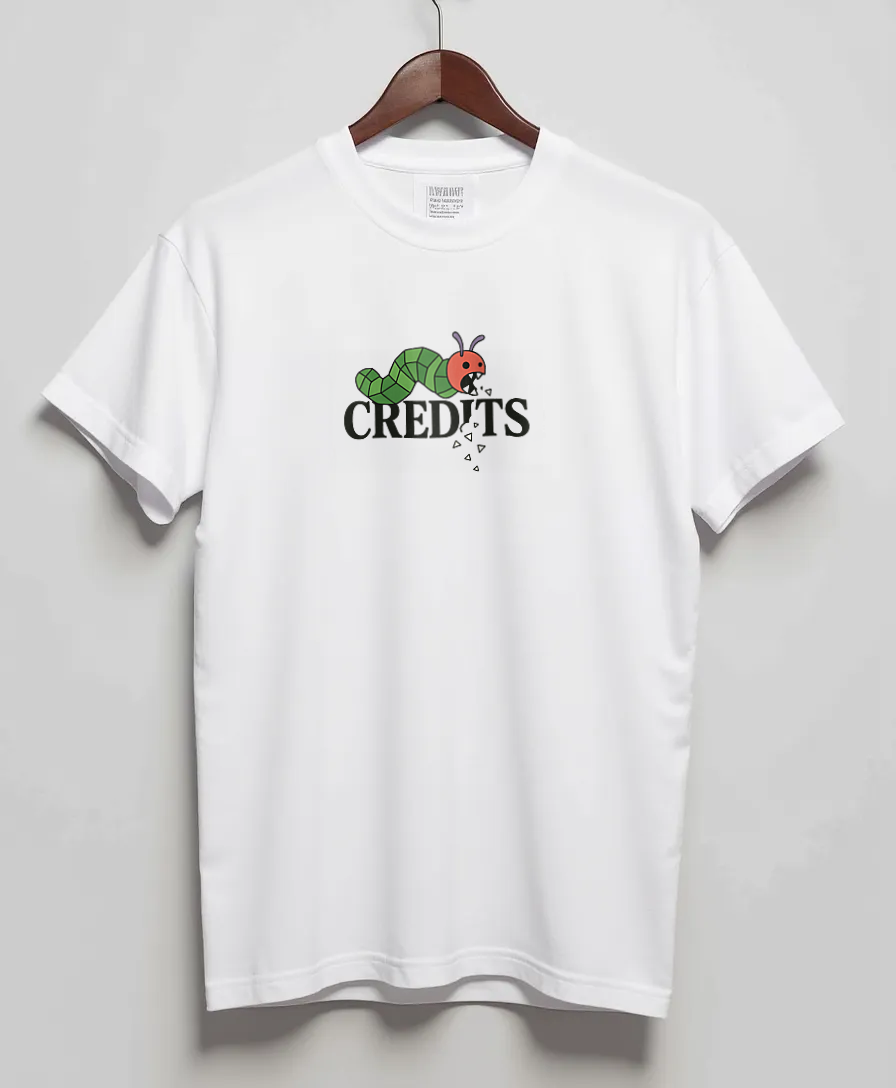 White T-Shirt with graphic Hungry For Credits