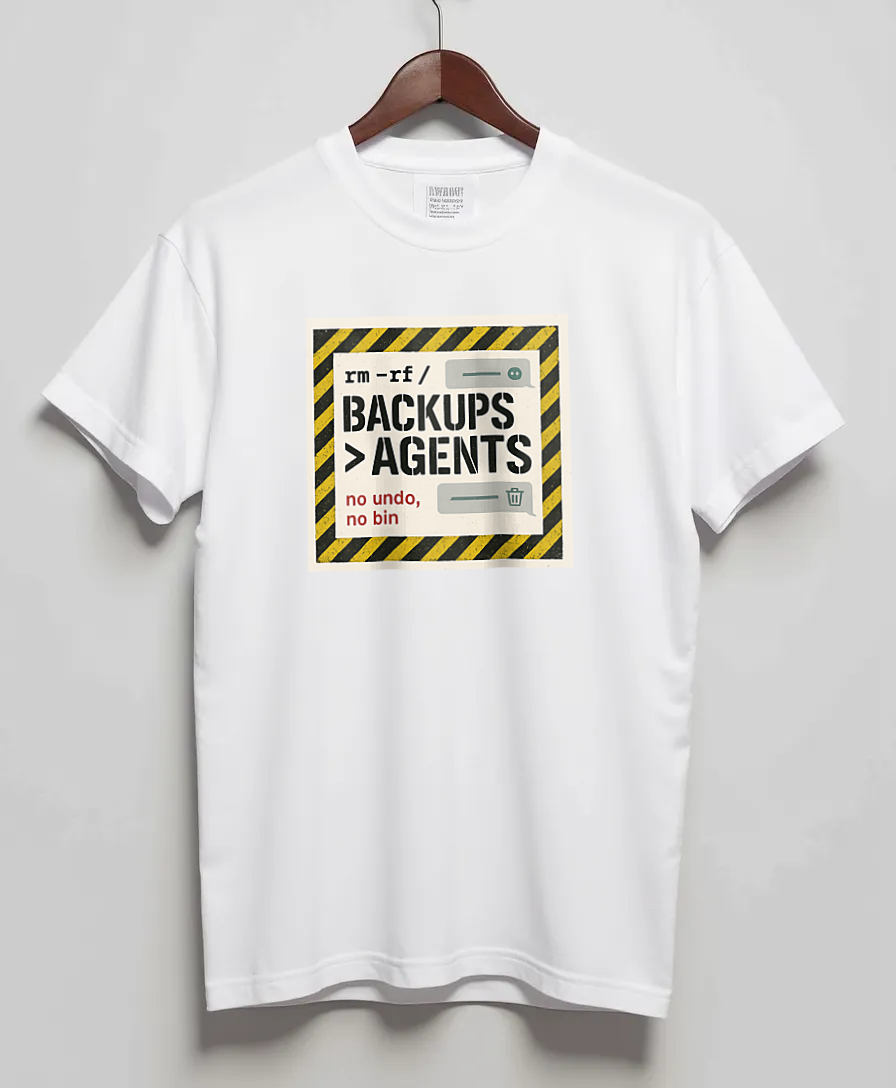 White T-Shirt with graphic Backups > Agents