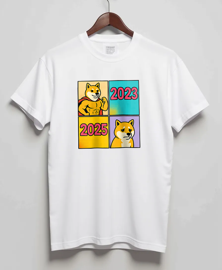 White T-Shirt with graphic Pop Art Diptych