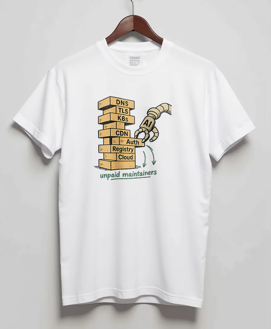 White T-Shirt with graphic DNS Jenga