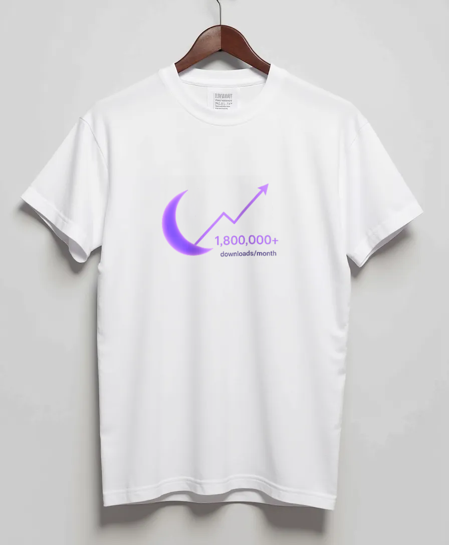 White T-Shirt with graphic Moon Surge