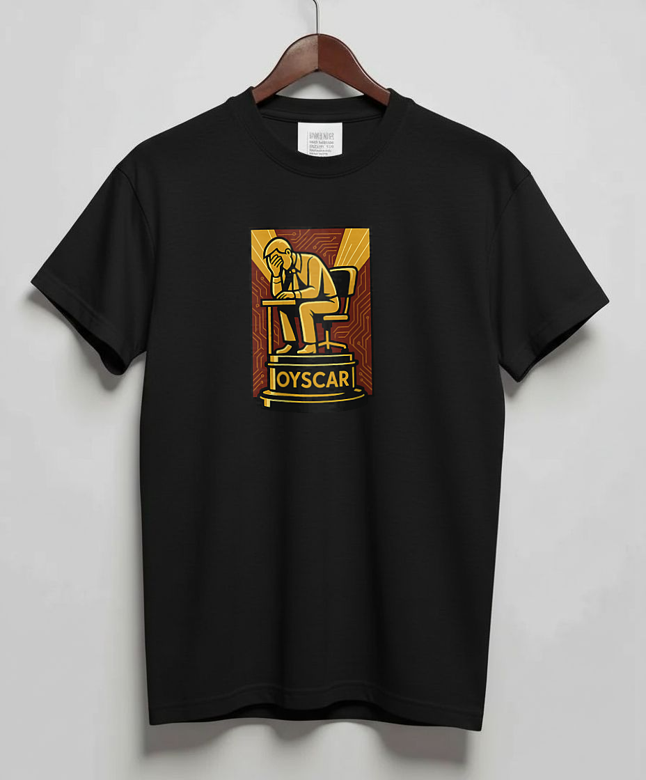 Black T-Shirt with graphic Golden Facepalm