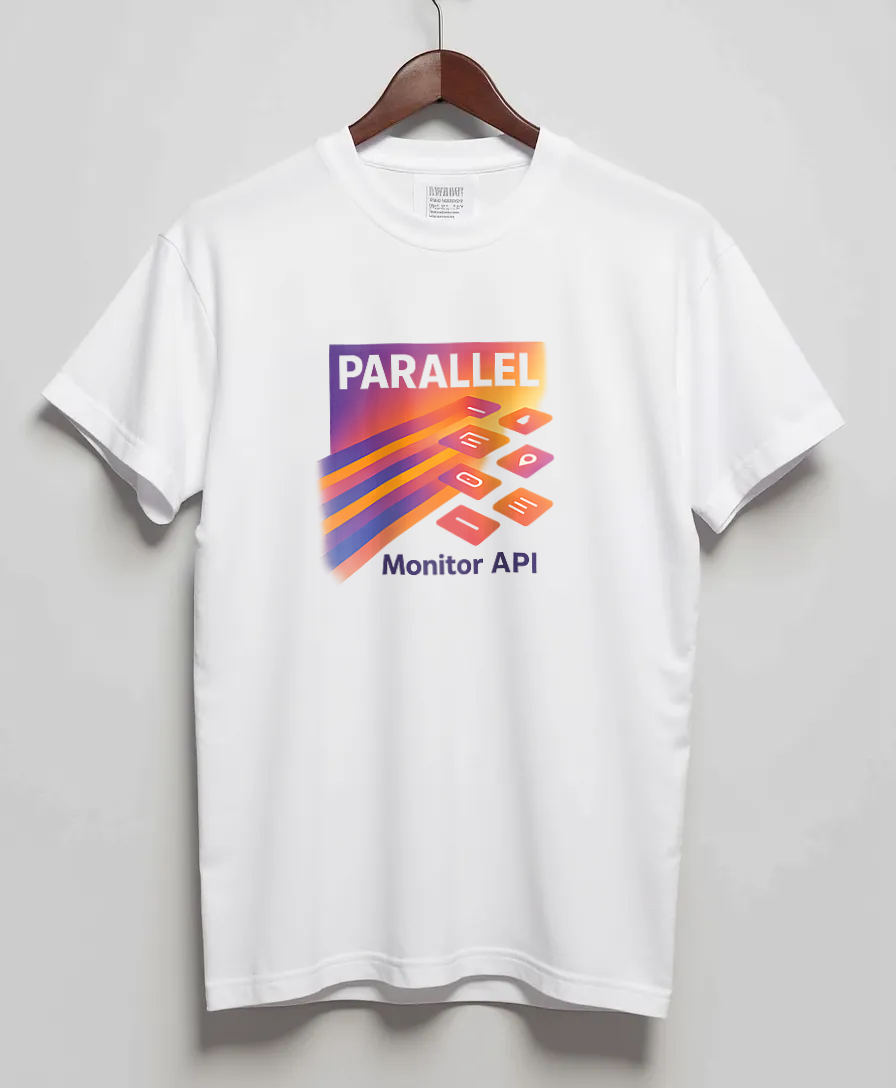 White T-Shirt with graphic Parallel Streams