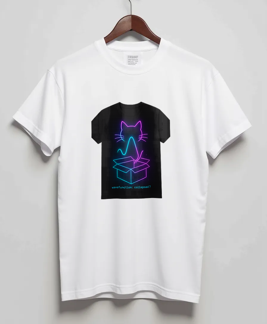 White T-Shirt with graphic Wavefunction Whiskers