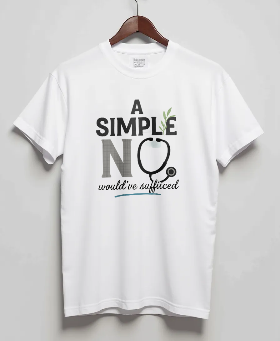 White T-Shirt with graphic Simple No Type