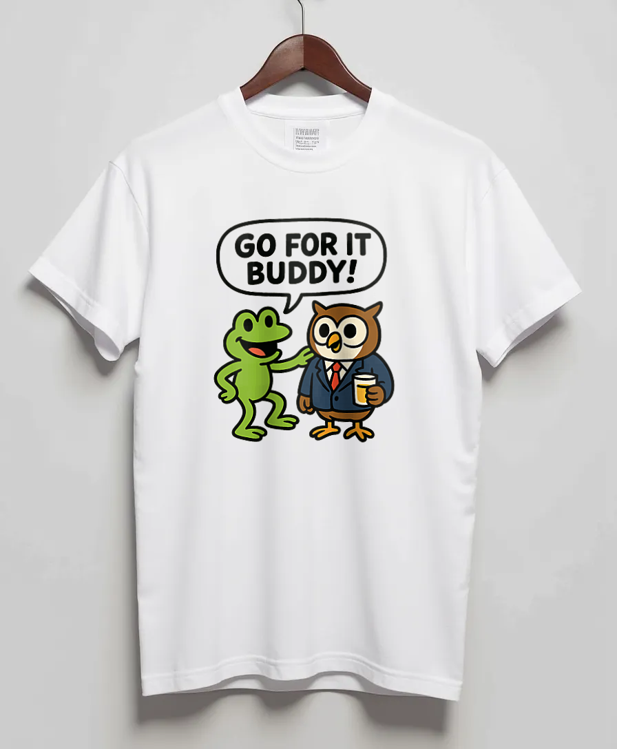 White T-Shirt with graphic Go For It