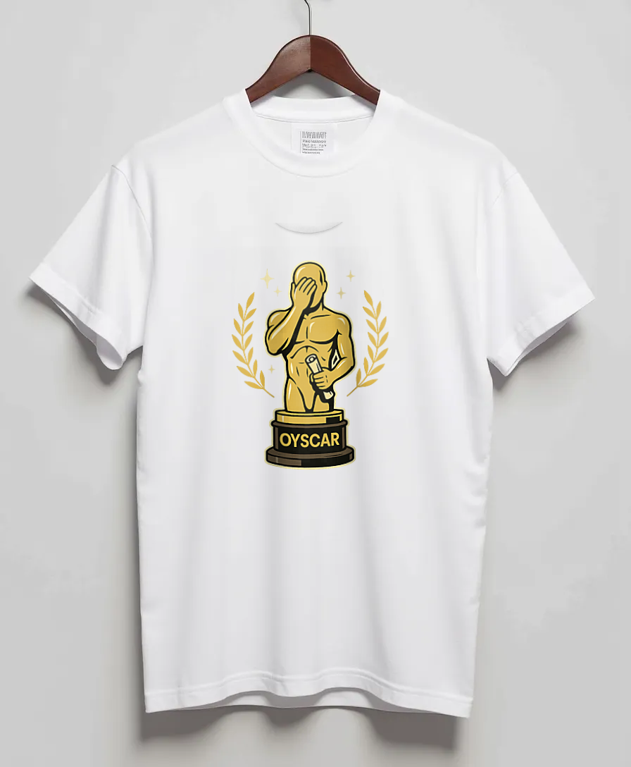 White T-Shirt with graphic Golden Oyscar