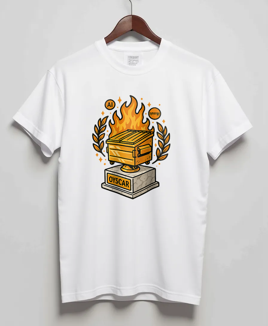 White T-Shirt with graphic Golden Dumpster