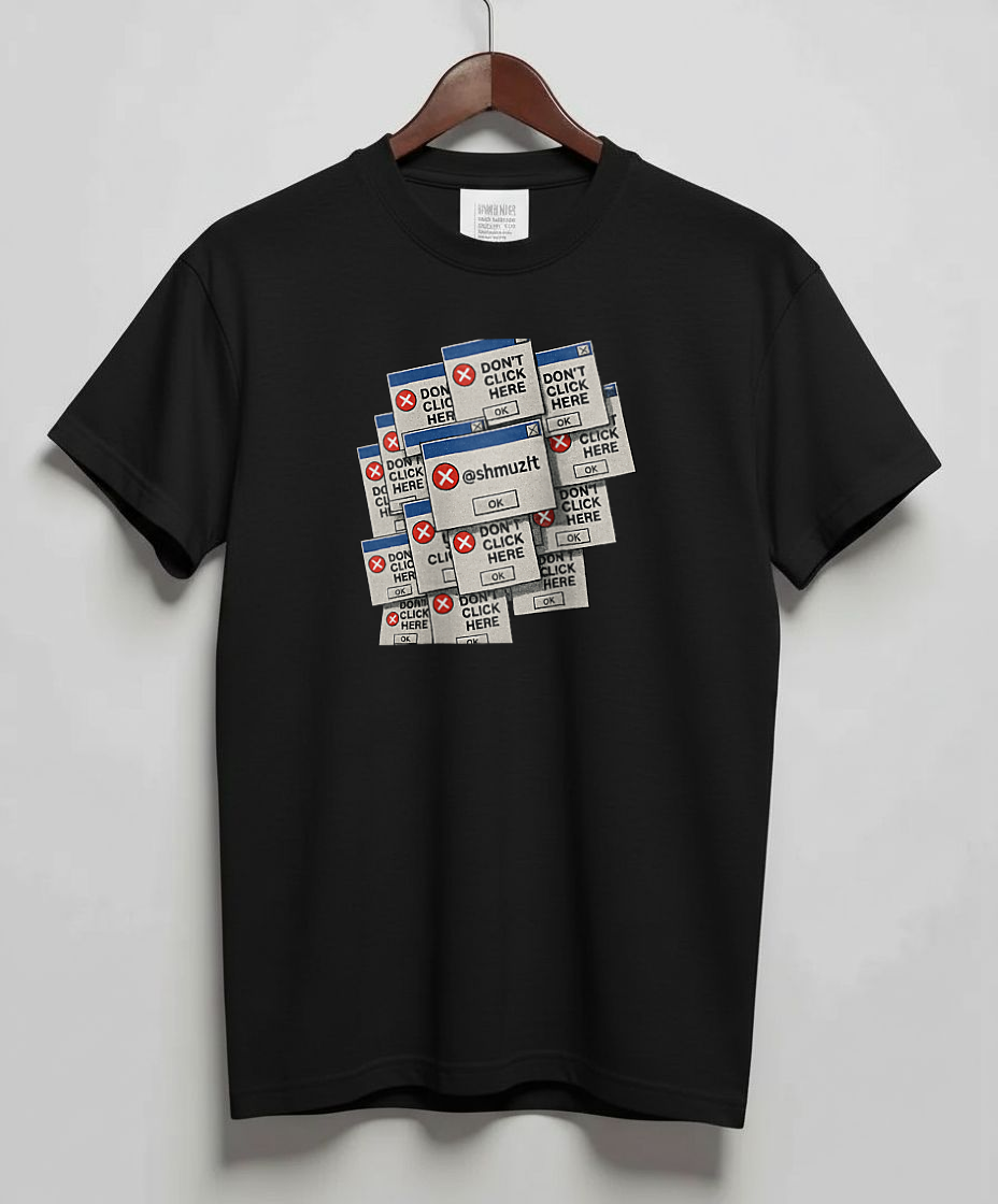 Black T-Shirt with graphic Don't Click