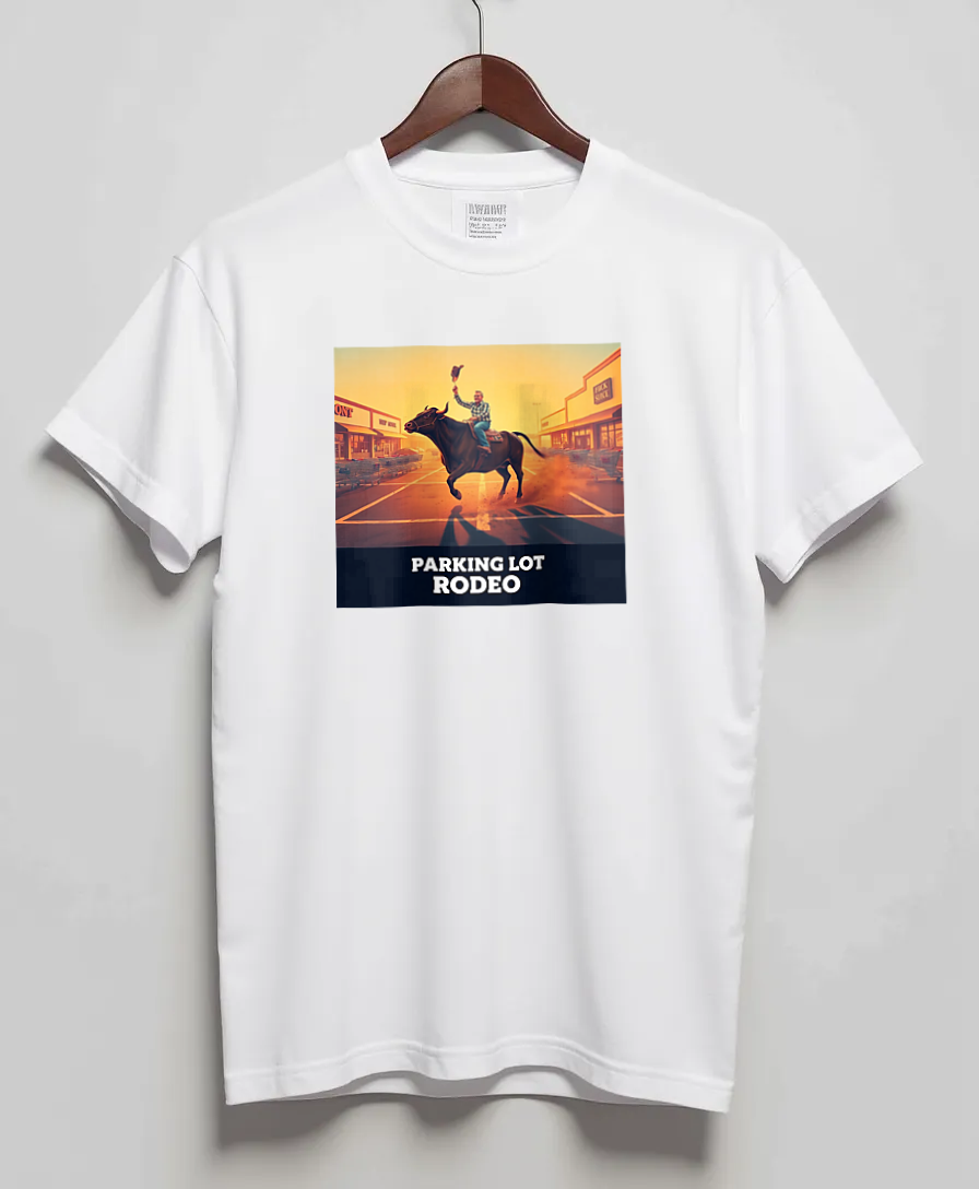 White T-Shirt with graphic Parking Lot Rodeo