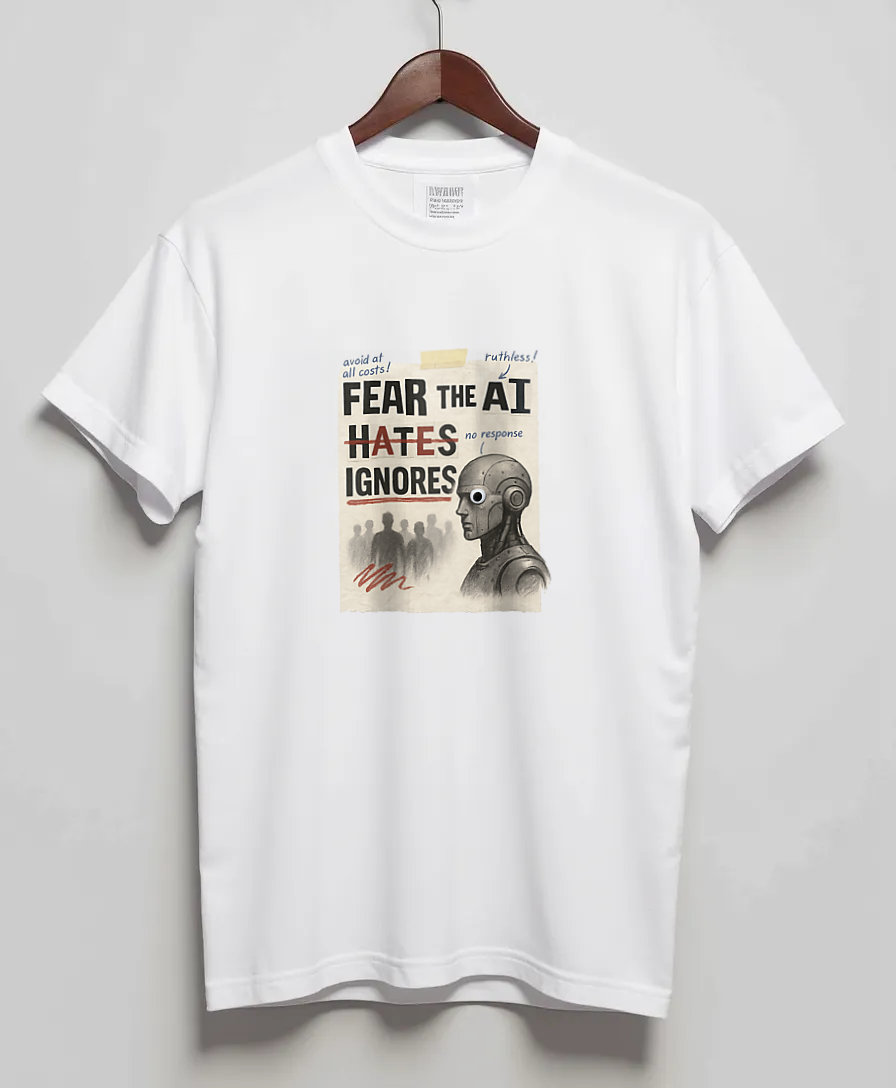 White T-Shirt with graphic Ignore Engine