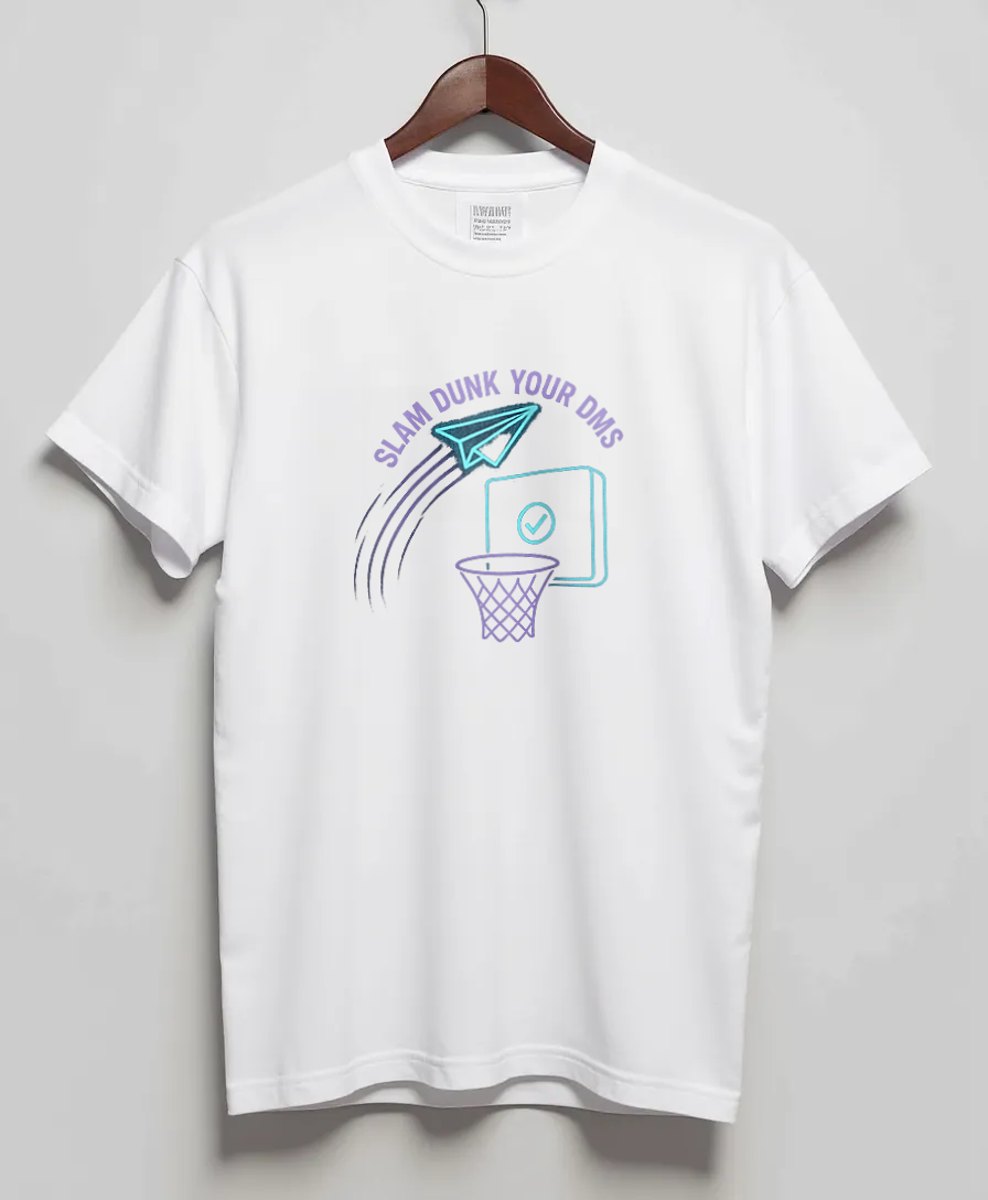 White T-Shirt with graphic Inbox Hoop
