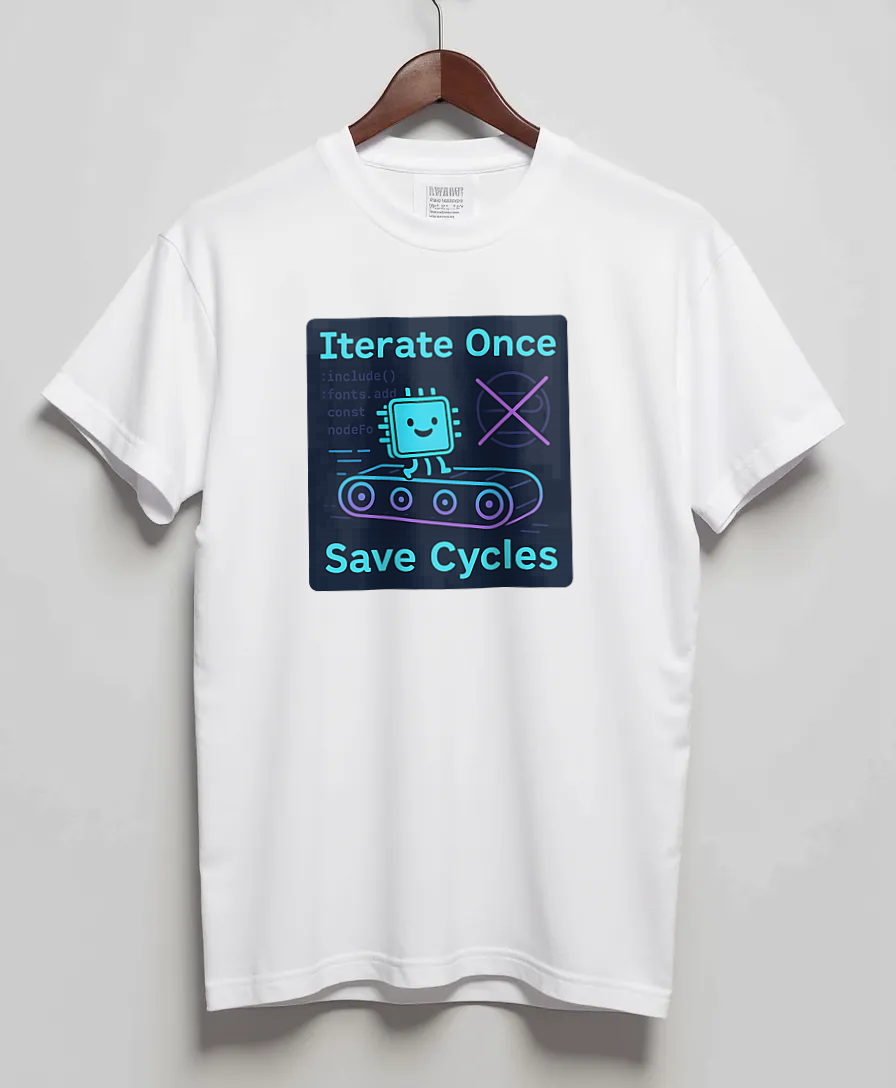 White T-Shirt with graphic Iterate Once