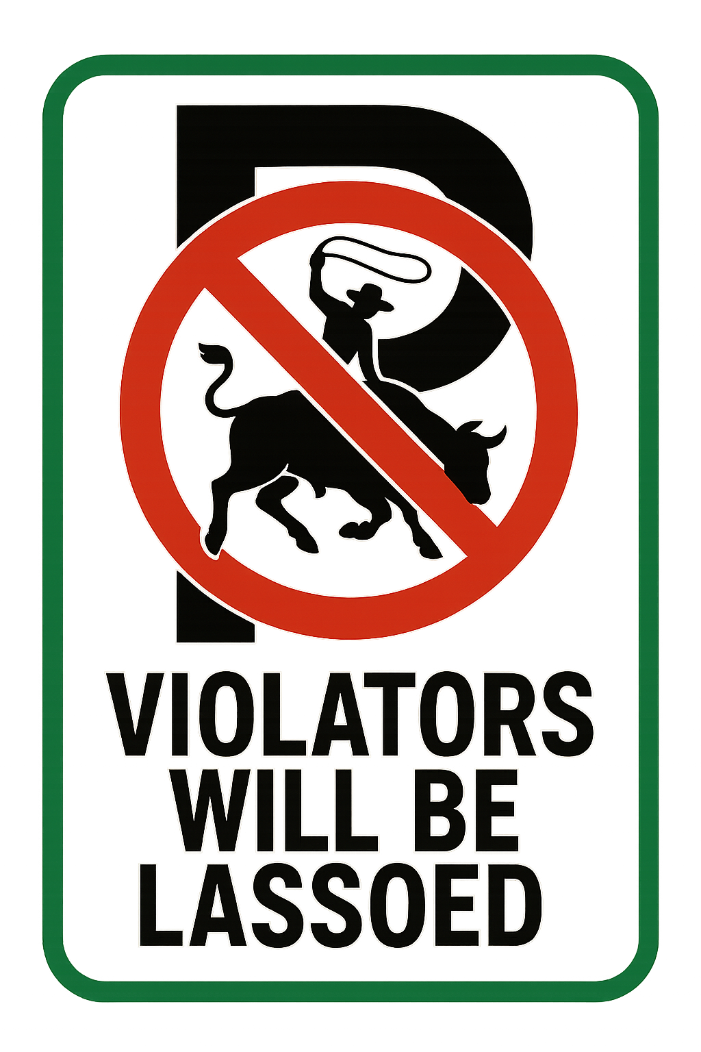 Design graphic: No Bull Parking