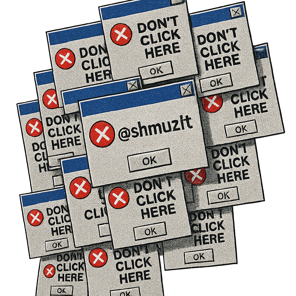 Design graphic: Don't Click