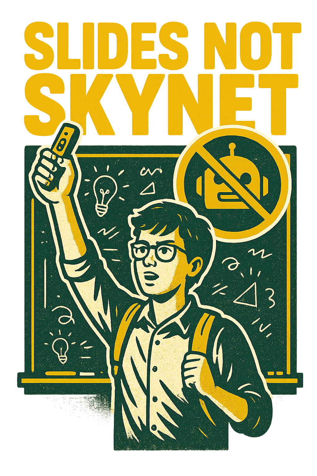 Design graphic: Slides Not Skynet