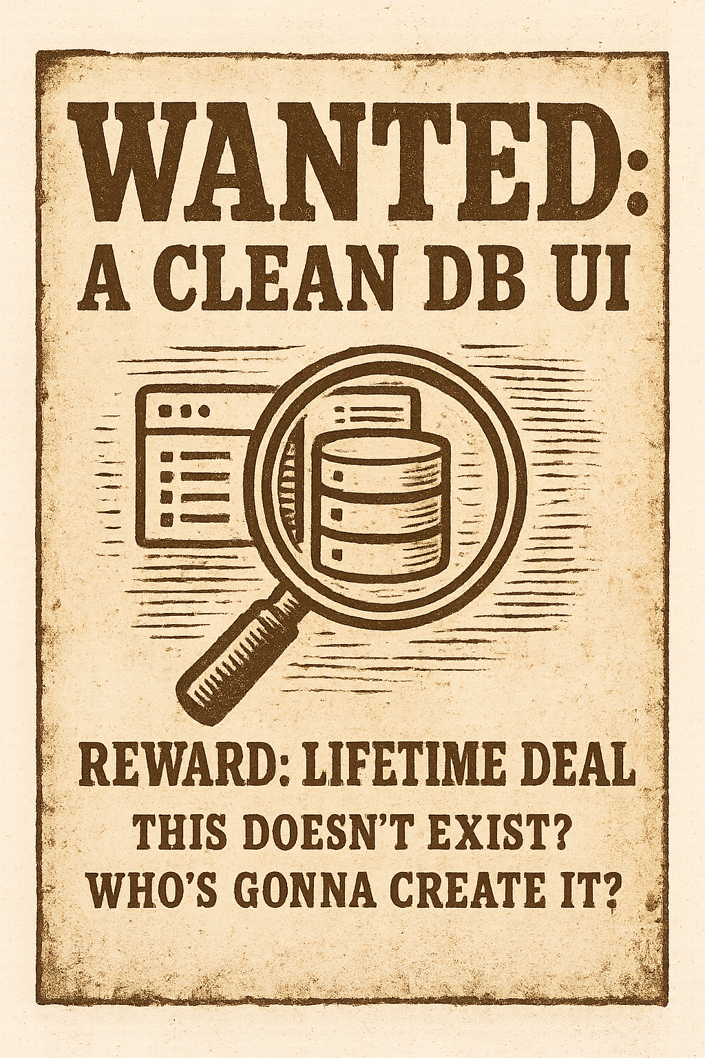 Design graphic: Wanted: Clean DB UI